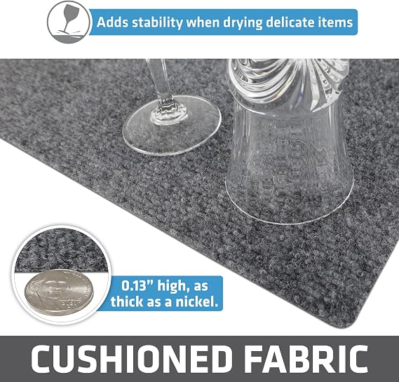 Drymate Premium Luxury Shelf & Drawer Liner 11x36 2-Pack Light Grey Ridge