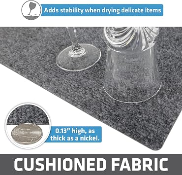 Drymate Premium Luxury Shelf & Drawer Liner 11x36 2-Pack Light Grey Ridge