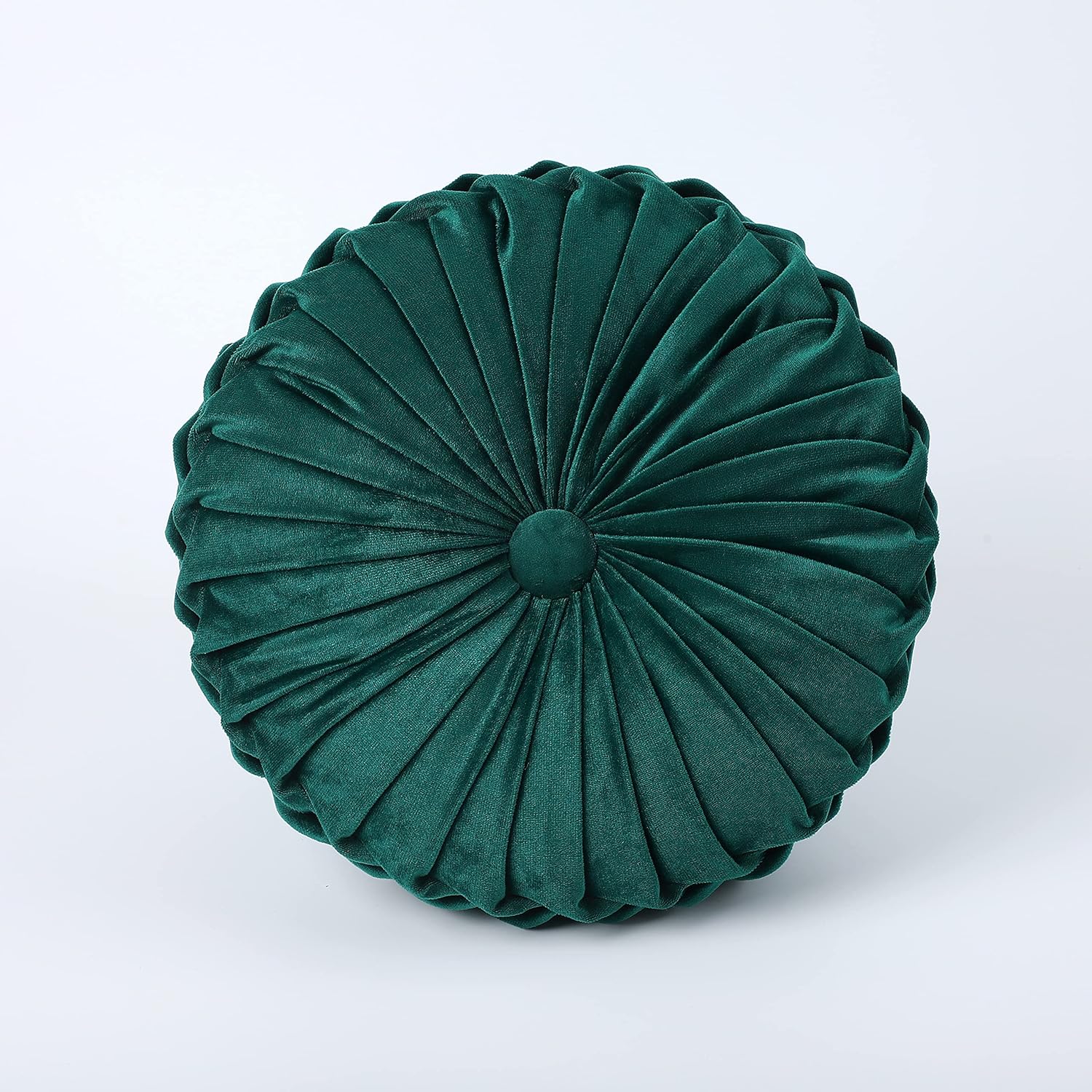 Velvet Pleated Round Throw Pillows Cushions Luxury Pumpkin Floor Bed Home Sofa Decor (Beige)