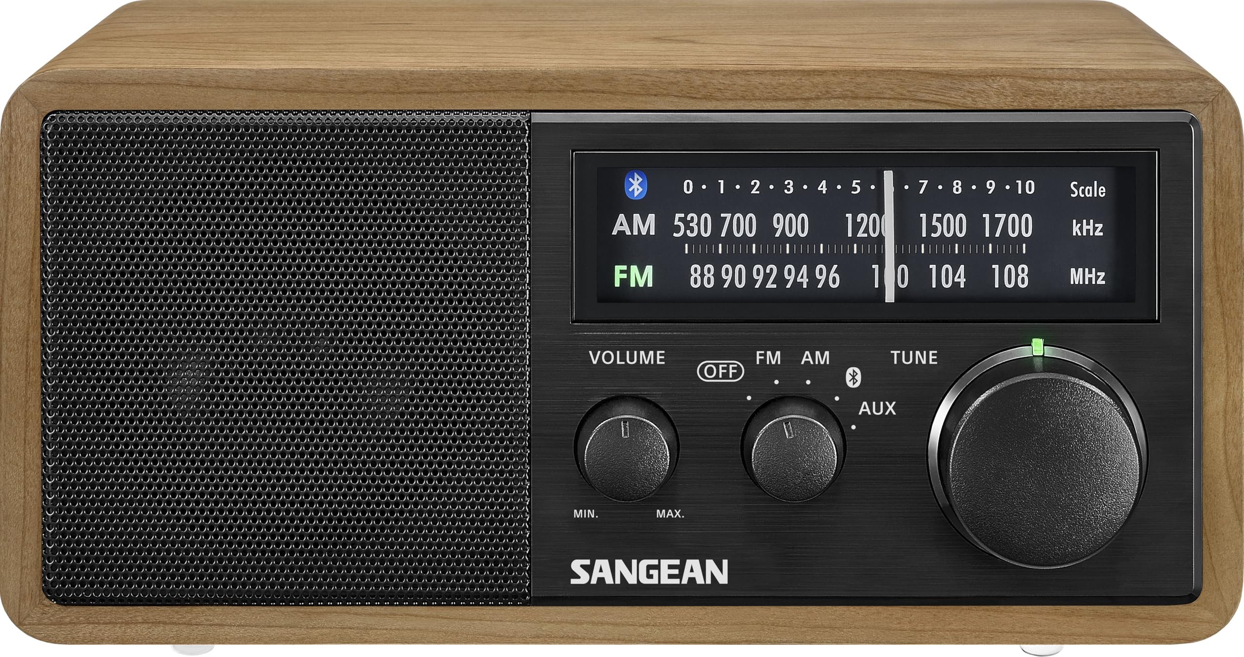 Sangean WR-11 Retro Desktop-Radio mit UKW/MW-Tuner - Kopfhöreranschluss - Holzegehäuse Braun