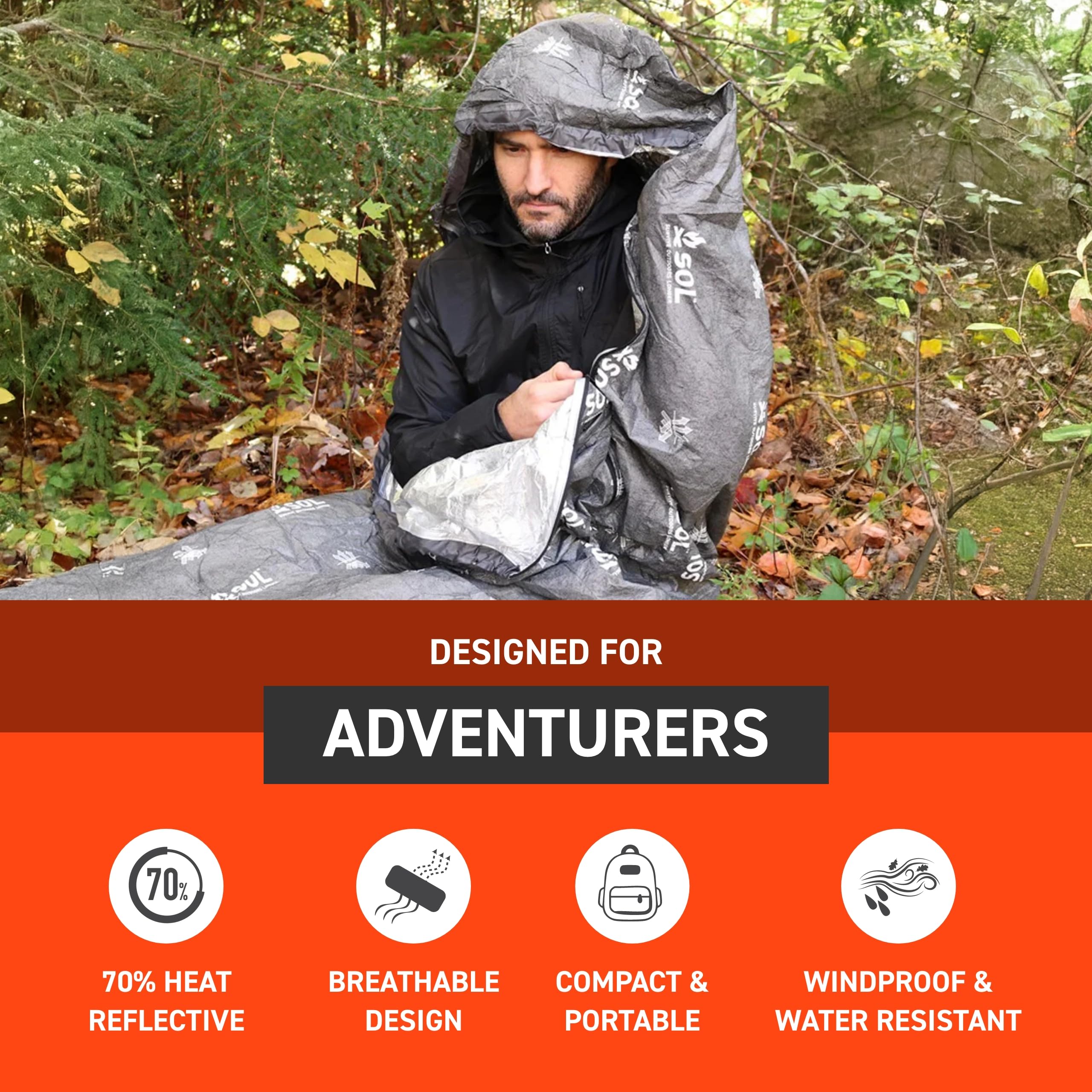 SOL Escape Bivvy XL z kapturem - pomarańczowy