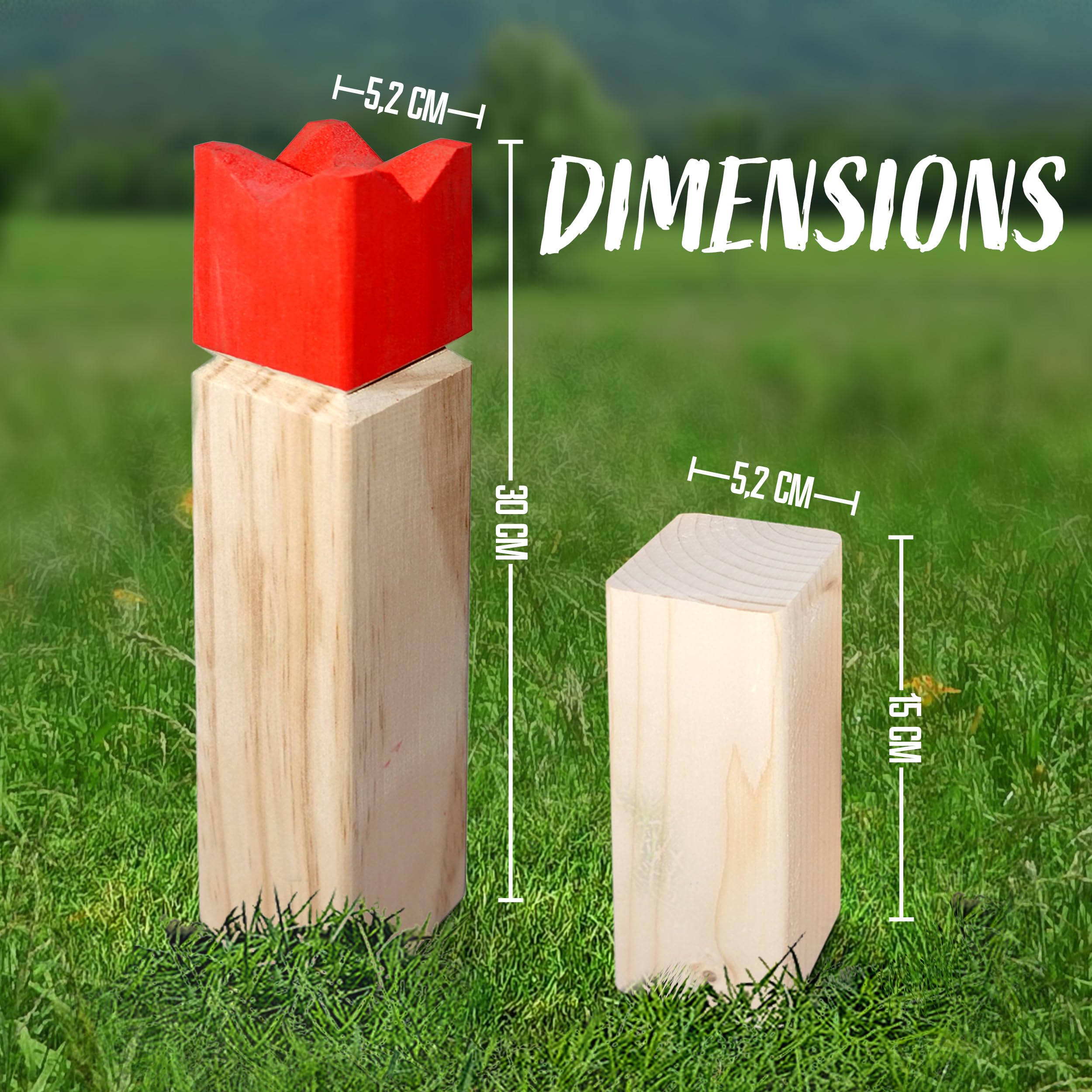 Ocean 5 Kubb - Original Jeu de Société Viking | Jeu en Bois Premium| Jeux de Société Suédois en Bois| Jeu de Réflexion pour Enfants et Adultes