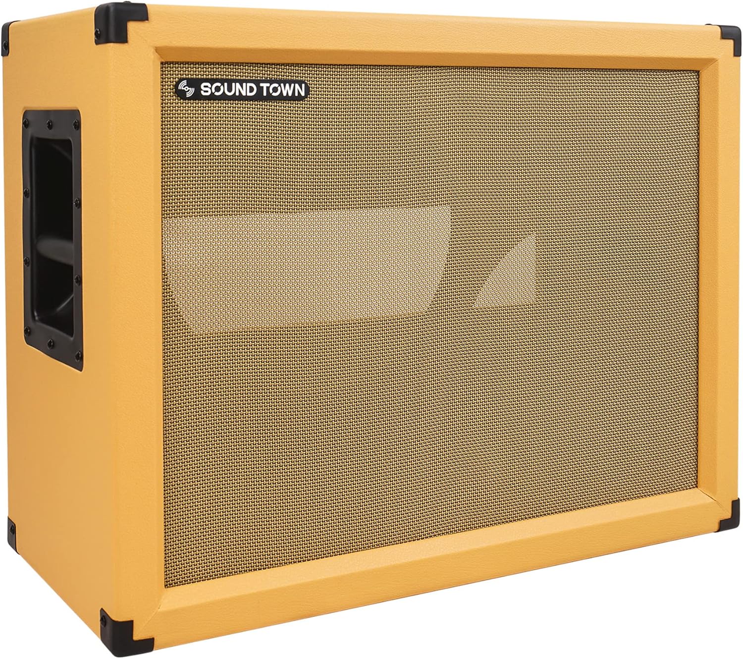 Sound Town 2 x 12 Empty Open-Back Guitar Speaker Cabinet, Birch Plywood, Mono/Stereo Jack Plate, Orange, Wheat Cloth Grill, Compatible w/Celestion/Eminence Speakers (GUC212OBOR-EC)