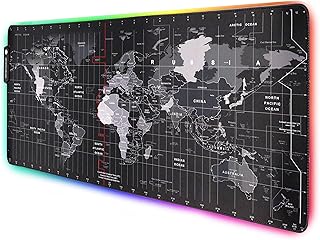 Speed RGB Gaming Mouse Pad, Non-Slip Rubber Base, Soft Glowing 14 LED Modes Gaming Desk Keyboard Pad Mat - World Map Large Price In India