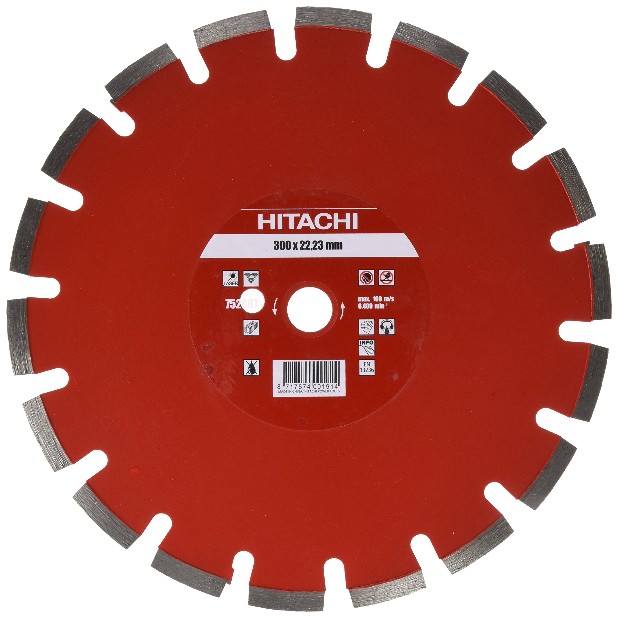 HIKOKI 752867 - Disco Diamante 300x22,2x10 mm segmentado PREMIUM para materiales abrasivos altura segmento 10 mm