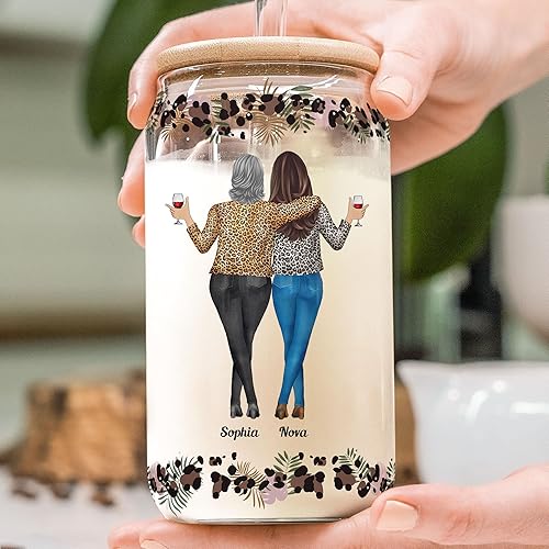 Miniatura 2 de Macorner Lata de vidrio transparente con foto personalizada, To My Daughter Whisper Back I Am The Storm, regalos del día de la madre para hija de