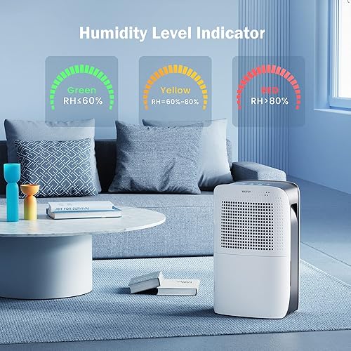 Miniatura 2 de Yaufey Deshumidificador de 50 pintas para espacios de cobertura del hogar y sótano de hasta 4,500 pies cuadrados, silencioso, elimina la humedad,