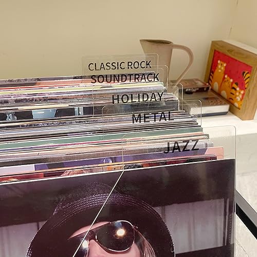 Miniatura 3 de OrigoDeco Divisores de discos de vinilo acrílico, separadores de discos de bricolaje, separadores de discos A-Z Género ERA BPM y escritorios para