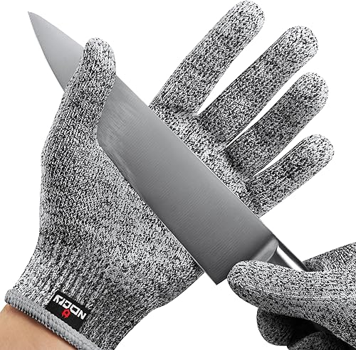 Guantes de resistente al corteNocry Protección de Alto Rendimiento Nivel 5 grado de Alimentos EBook gratuito incluido M Gris