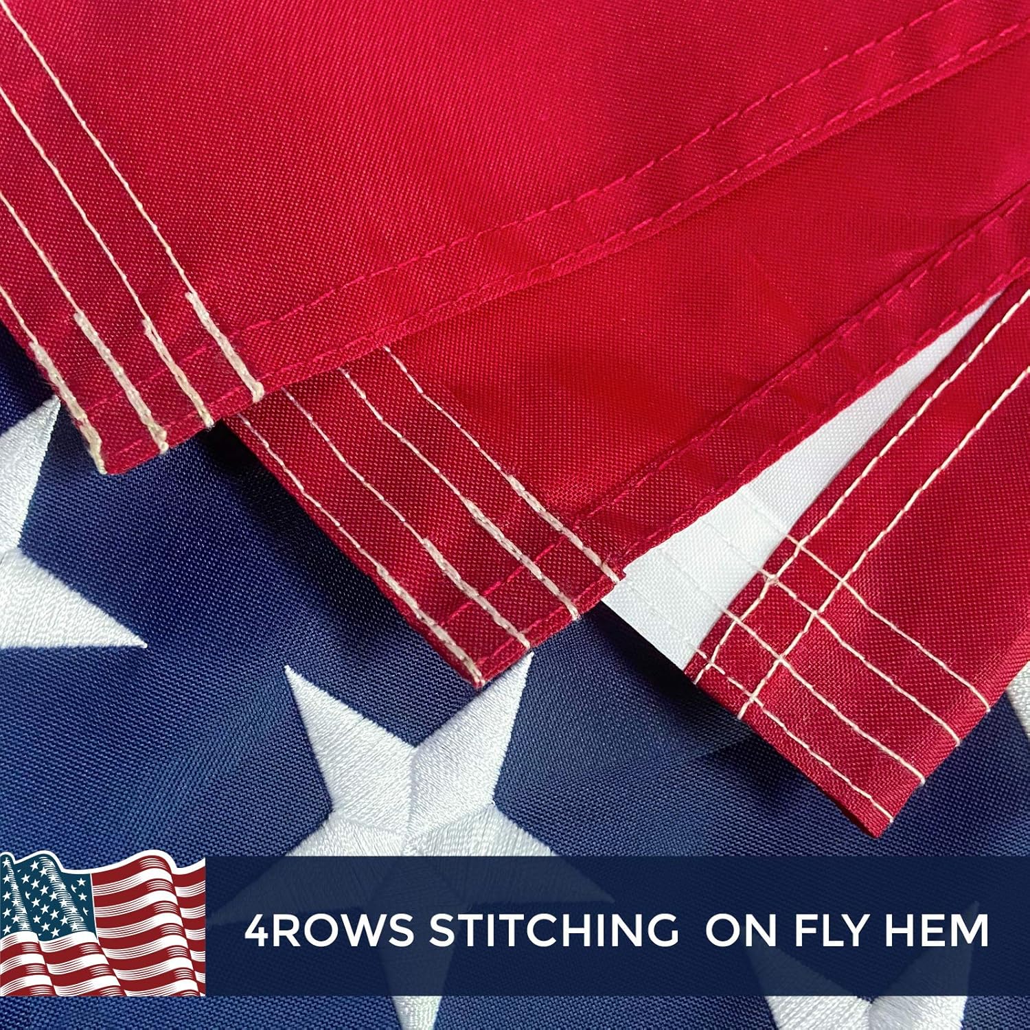 Sturdy American Flag 5x8 ft Outdoor Heavy Duty, Longest Lasting American Flags for Outside, Embroidered Stars, Best High Wind all Weather Us Flag