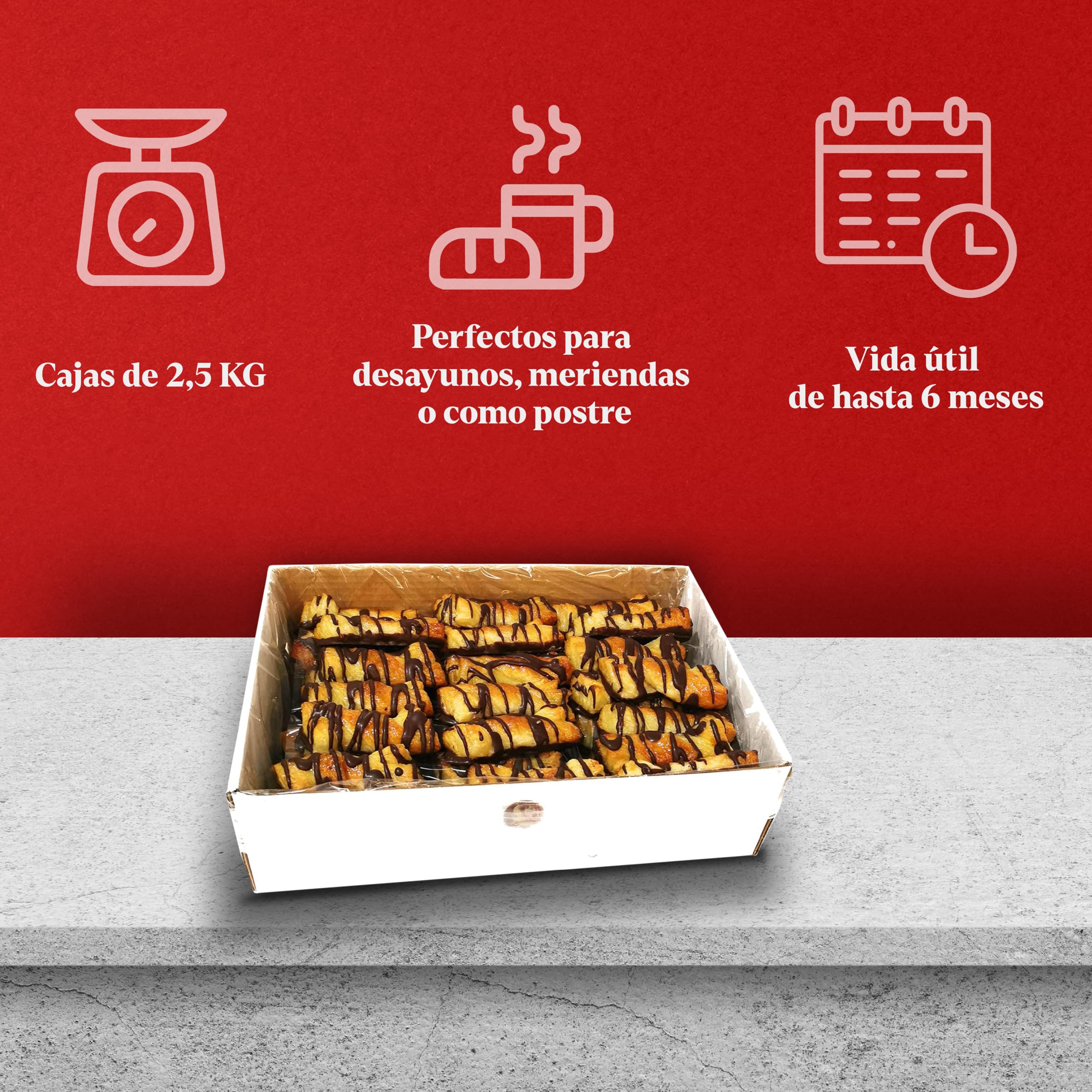 LAPASION - Lazos hojaldre rayado con chocolate | Masa | Hojaldre | Chocolate | Individuales | Bollería y Dulces 2.5 Kg
