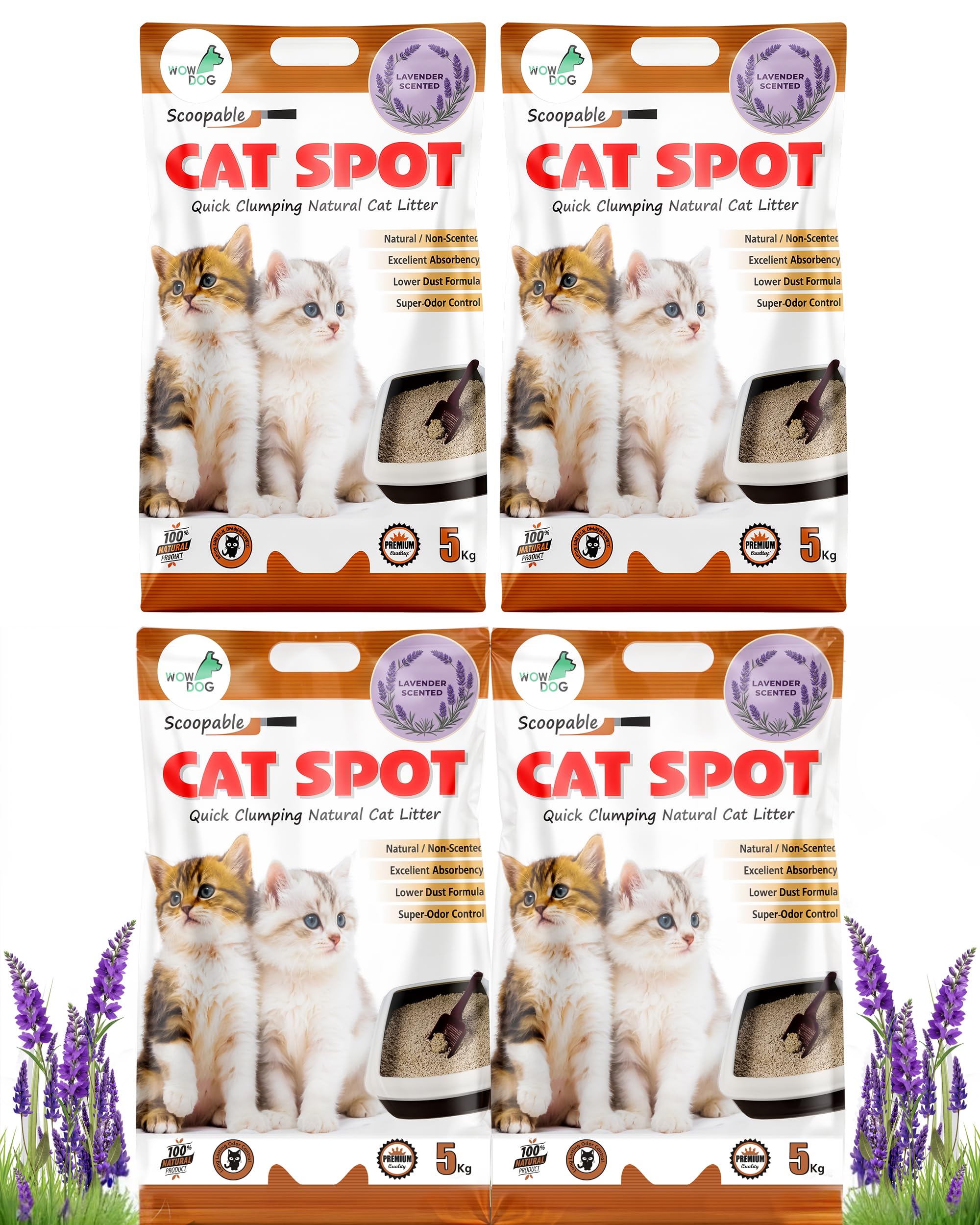 Catspot Cat Litter (Lavender Fragrance) 20 Kgs -Scoopable Smart Bentonite (for Multiple Cats)