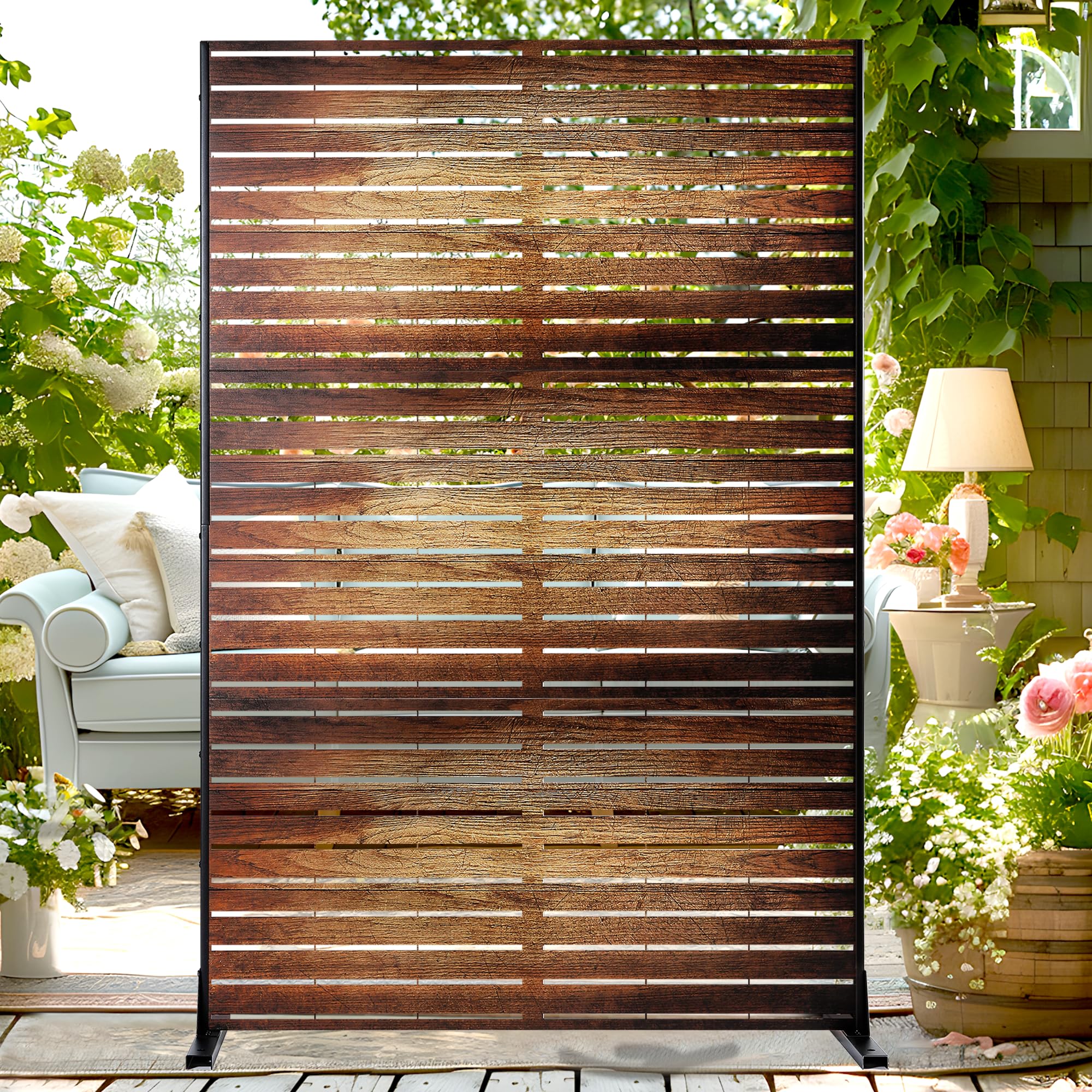 TUYOHW 72' H x 47' W Metal Outdoor Privacy Screen (3 Panels)