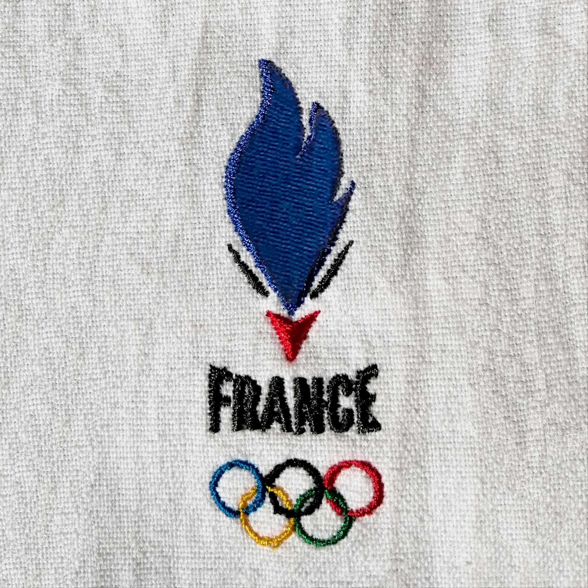 Paryż 2024 Igrzyska Olimpijskie JO Team Swim Fouta | 100% bawełna, Oeko-Tex | 70 x 140 cm | Biały