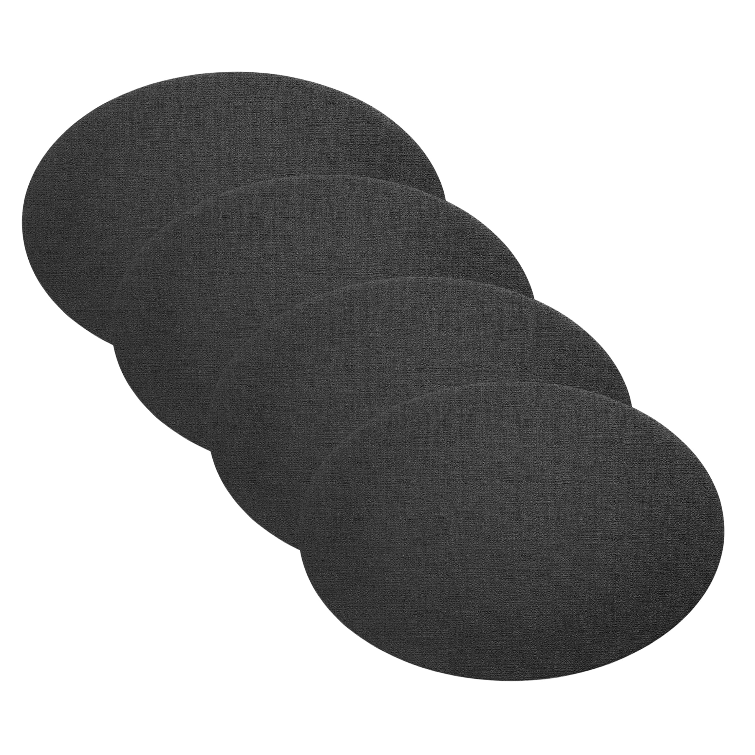 Elrene Black Villeroy & Boch Manufacture Rock Faux-Leather Oval Reversible Placemats, Set Of 4,