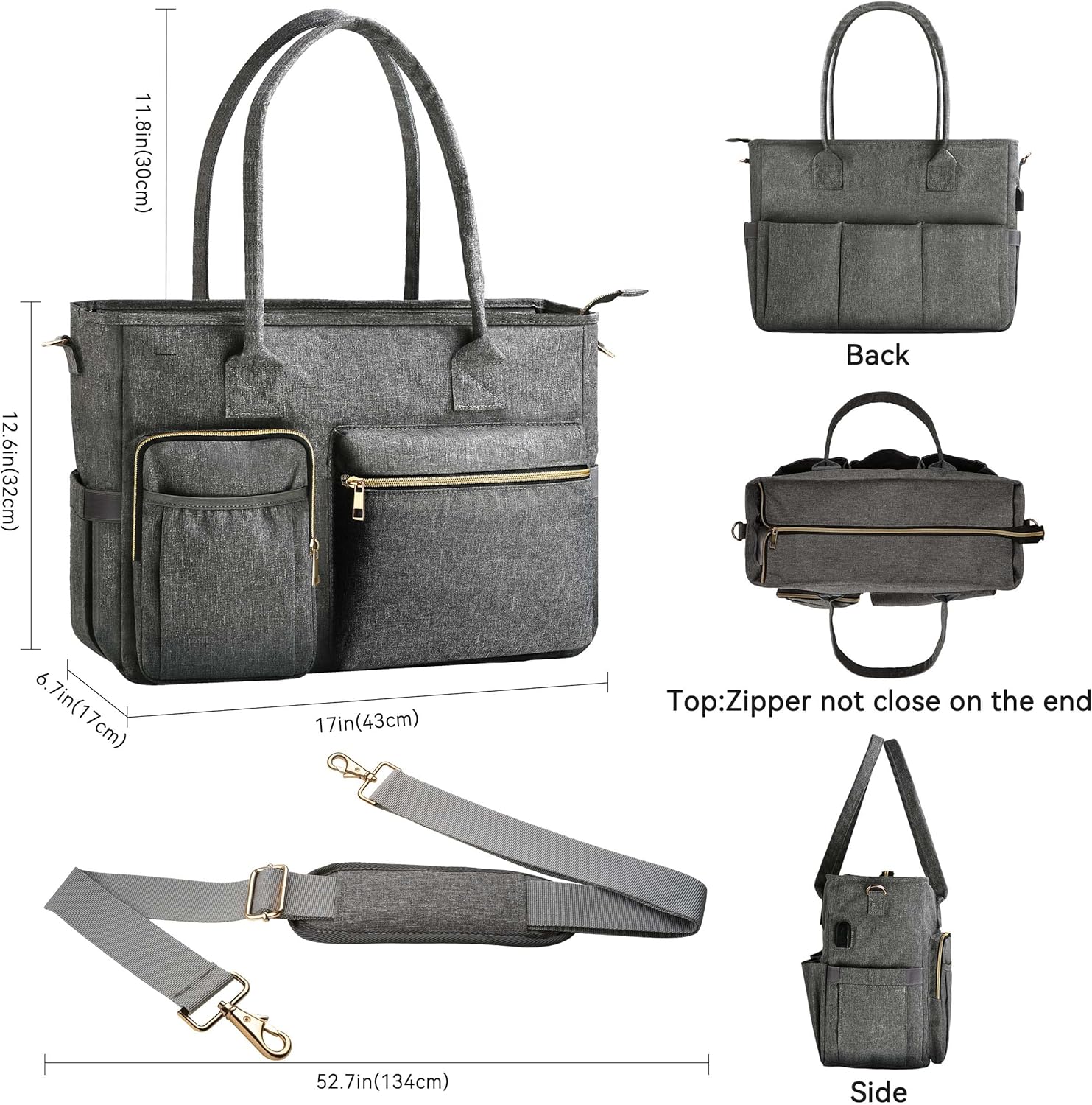 Nurse Bag - Large 17'' Tote for Work & Nursing School Essentials - Image 3