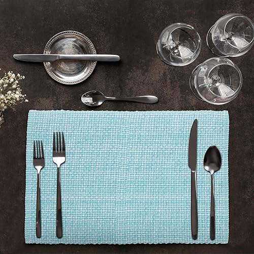 Miniatura 2 de Urban Villa Manteles individuales para mesa de comedor, 100% algodón, 14 x 20 pulgadas, manteles individuales de gran tamaño, juego de 6 manteles