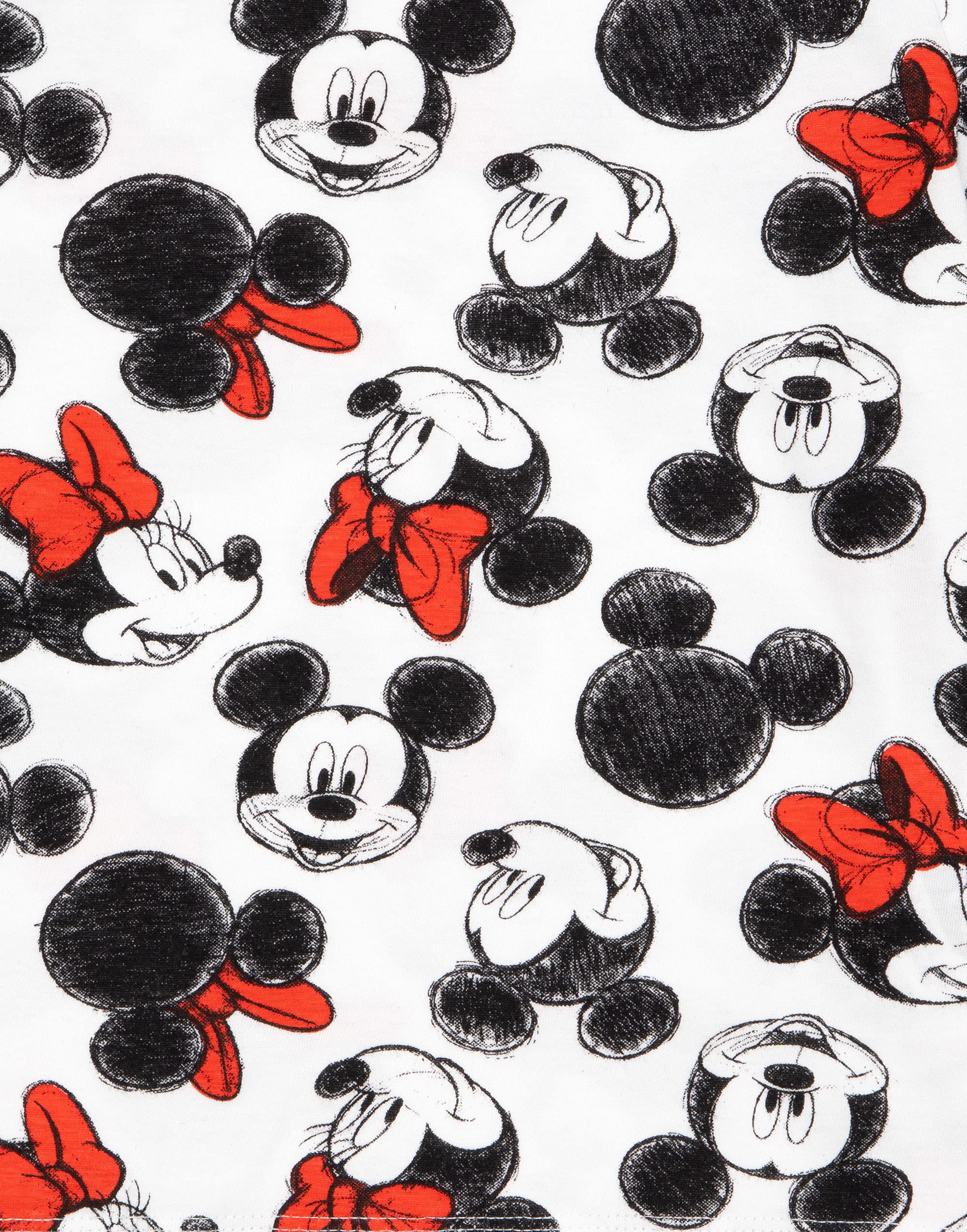Disney T-Shirt Mickey Et Minnie Mouse Fille Mignon Top Noeud Noir Blanc Et Rouge