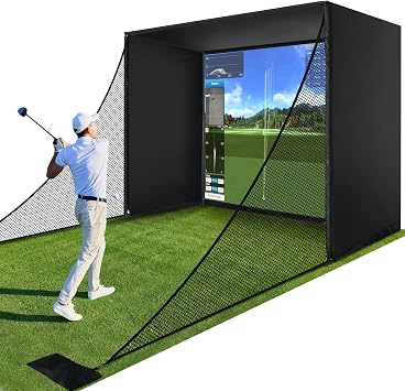 Golf Simulator Enclosure Kit with HD Impact Screen and Steel Frame