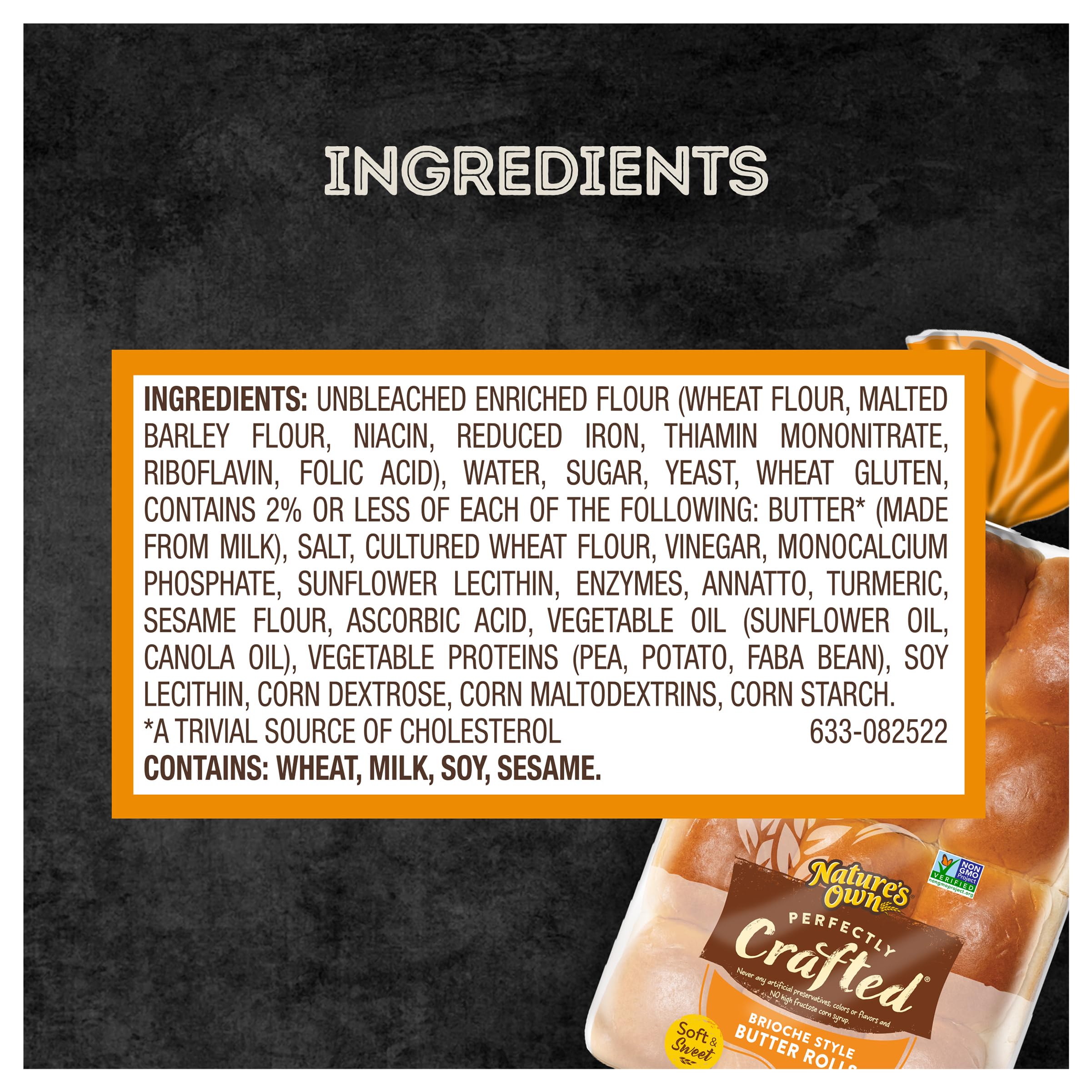 Natures Own Perfectly Crafted Brioche Style Butter Rolls Non-GMO Dinner Rolls 12 Count — view 3