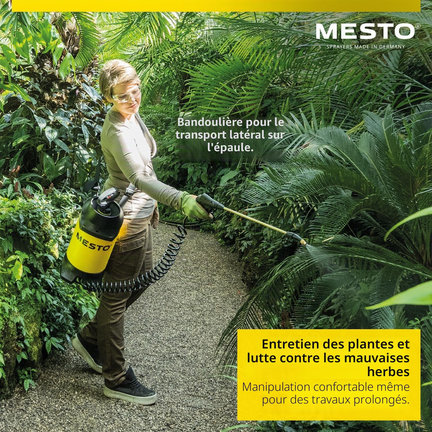 Mesto Profi 5 Pulvérisateur 5L avec Tamis 120mm | 3 Bar | Maison & Jardin | Joints FPM | Pulvérisateur à Pression pour Plantes, désherbage et Protection des végétaux | Flacon Pompe Robuste