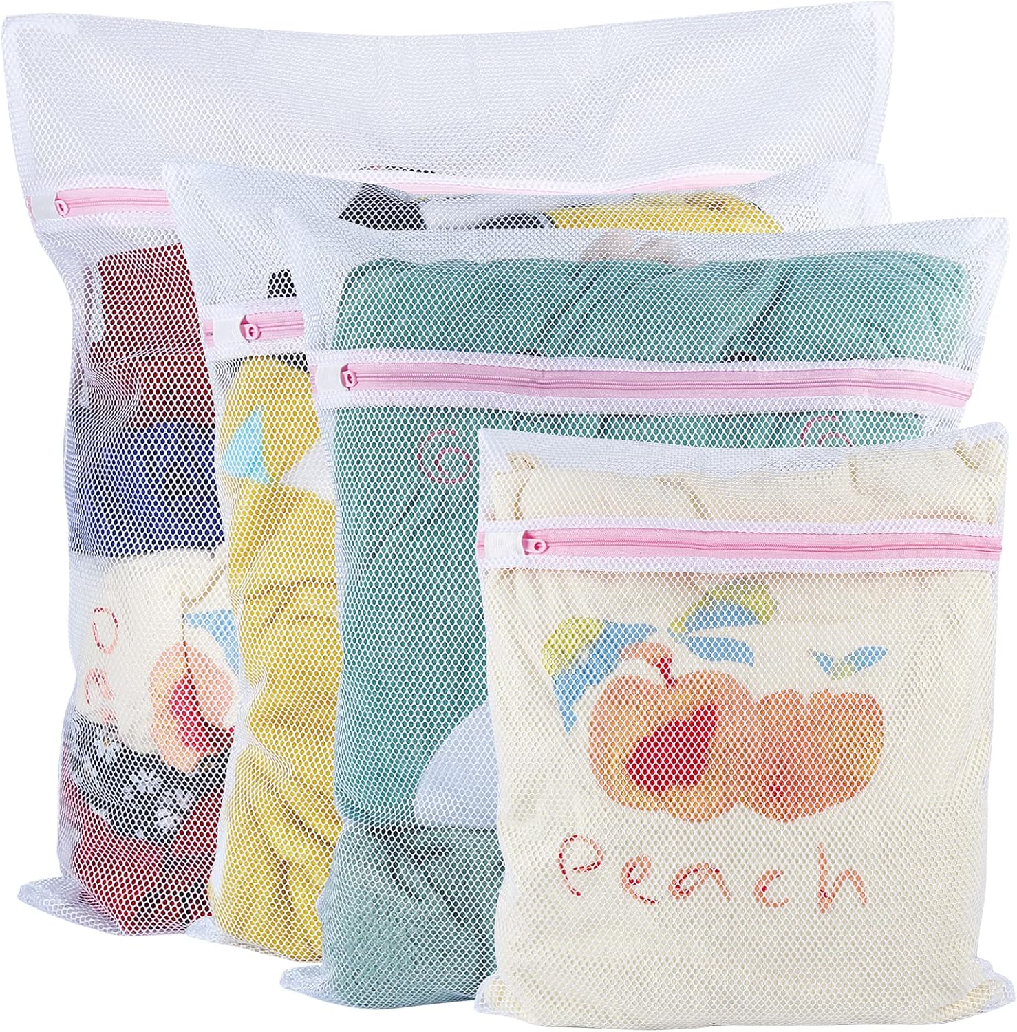 Vivifying Large Net Washing Bag, Set of 4 Durable Coarse Mesh Laundry