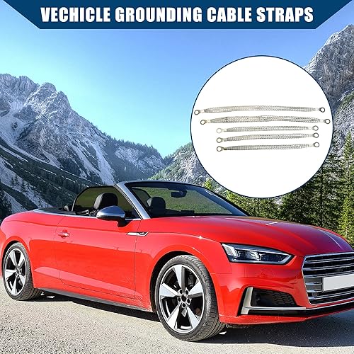 Miniatura 2 de Correa de tierra automotriz3 piezas de 10 x 12 pulgadas y 2 correas universales de cable de conexión a tierra para vehículos de 13 x 12 pulgadas,
