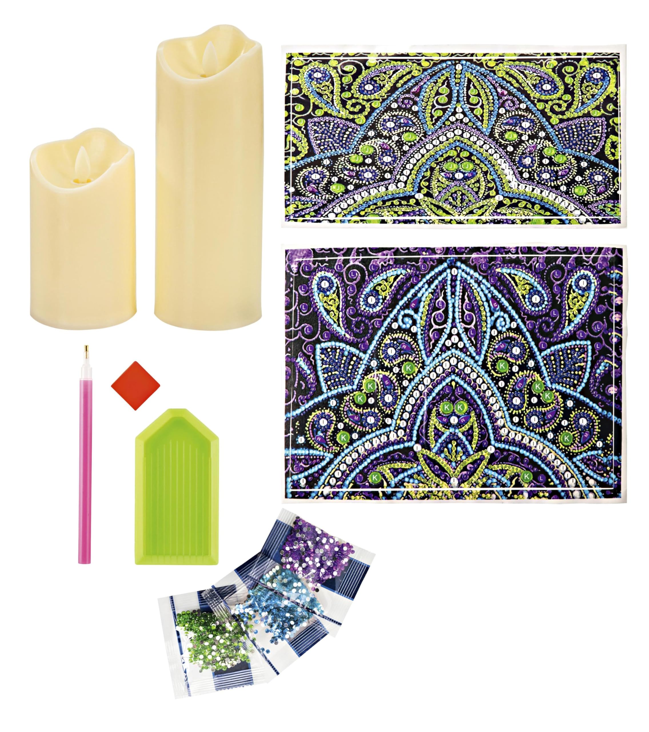 Aeepics DIY Diamantkunst-Set Auf Acryl – 29,7 X 22,9 Cm, Mit Standfuß (Lavendel & Rose)