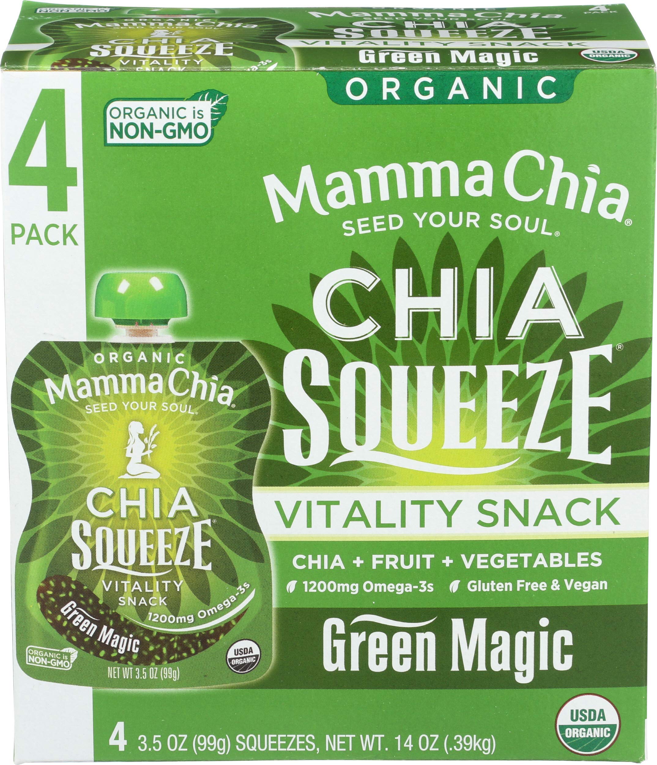 Amazon.com : Mamma Chia Organic Vitality Squeeze Snack, Green