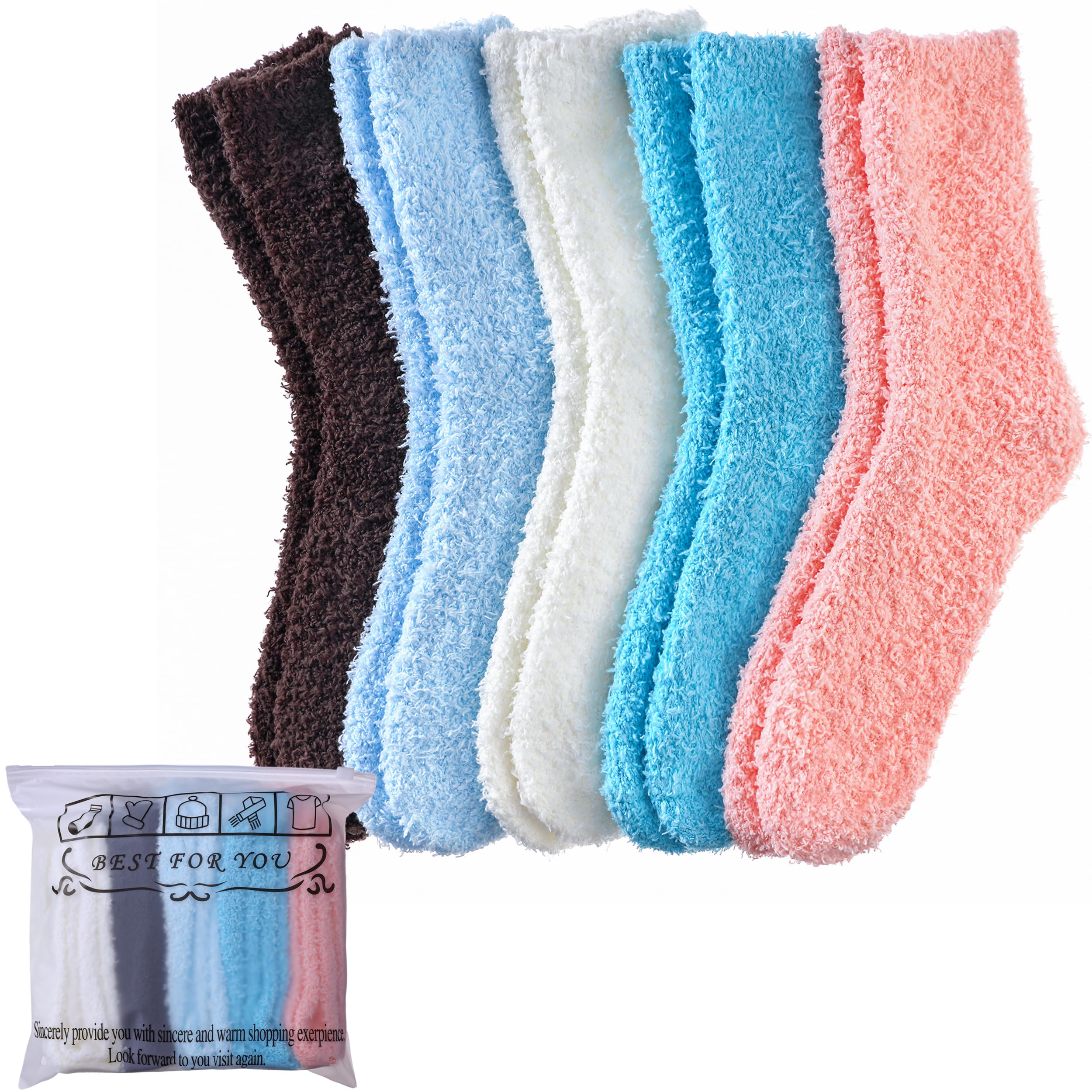 Womens Fuzzy Slipper Socks Animal Soft Warm Cute Microfiber Cozy Fluffy Winter Christmas Socks