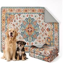 NOYAL Bohemian Washable Dog Pee Pads - Super Absorbent Reusable Puppy Training Pads with Stylish Prints | 100% Waterproof, Leak-Proof & Non-Slip Pet Housebreaking Pads for Indoor 2 Packs