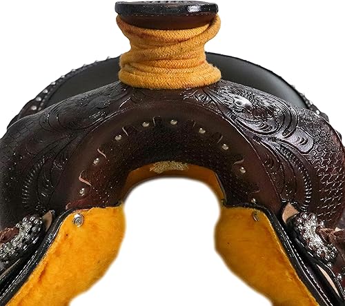 Miniatura 7 de Manaal Enterprises Caballo de cuero de alta calidad Wade Tree Western Leather Ranch Roping Horse Sillín de cuero premium para rancho y trabajo de