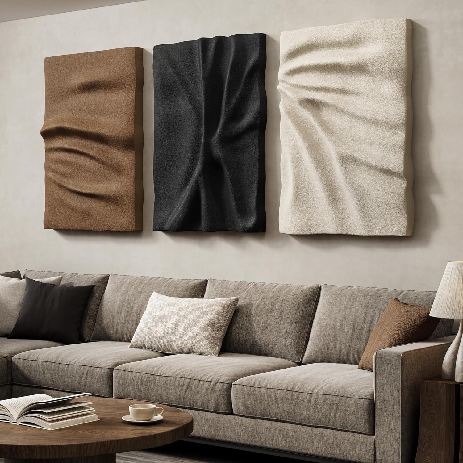 Troartos Large 3D Textured Wall Art Decor for Living Room product photo