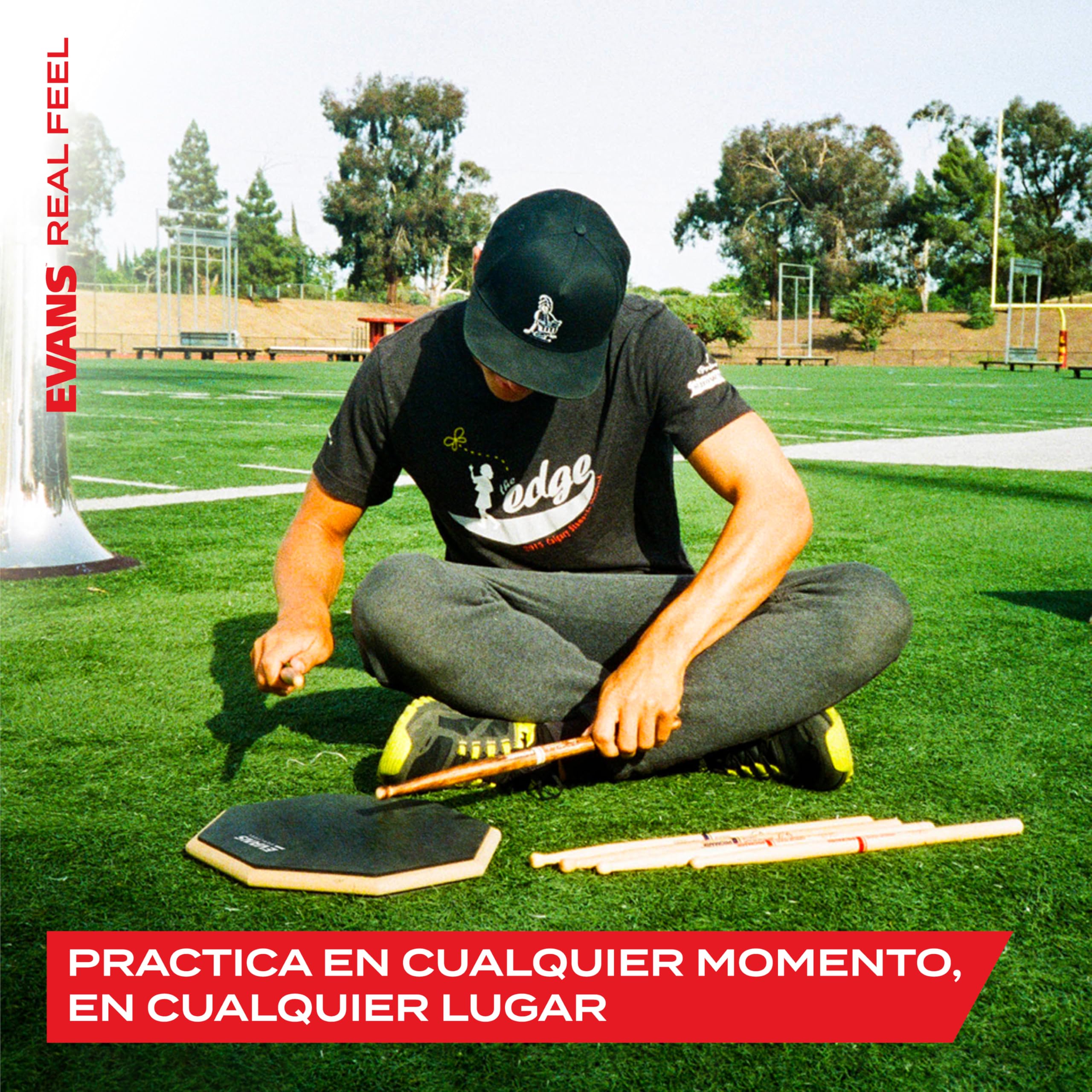 Evans RealFeel Drum Pad - Parche de Práctica para Batería - Goma de mascar, una cara, 12 pulgadas