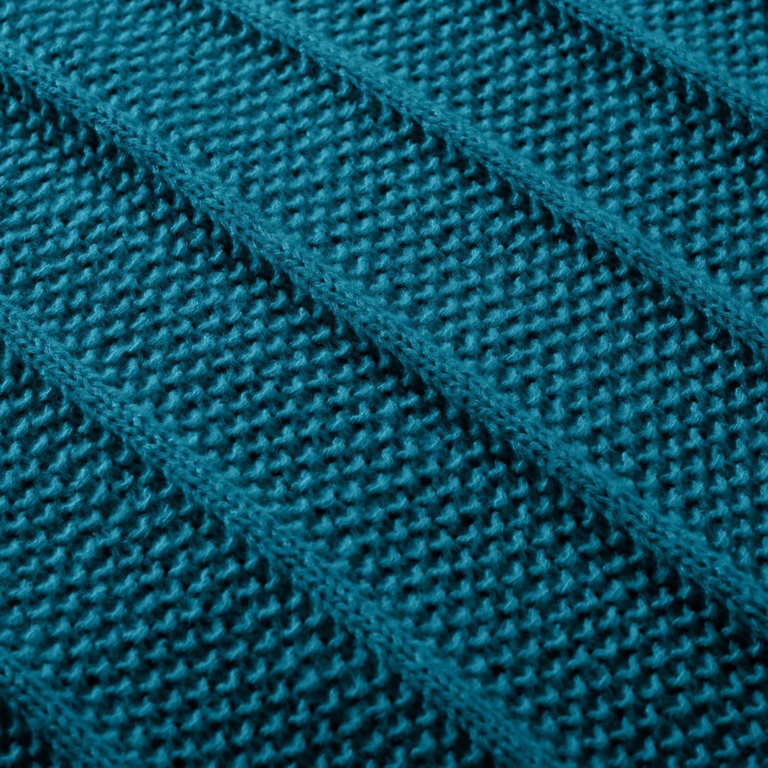 Carriediosa Knit Throw Blanket for Couch 50" X 60", Soft Cozy Stripe Pattern Cable Knitted Throws Fall Fluffy Textured Solid Home Decor Blankets Couch Cover for Bed Sofa, Teal - Image 6