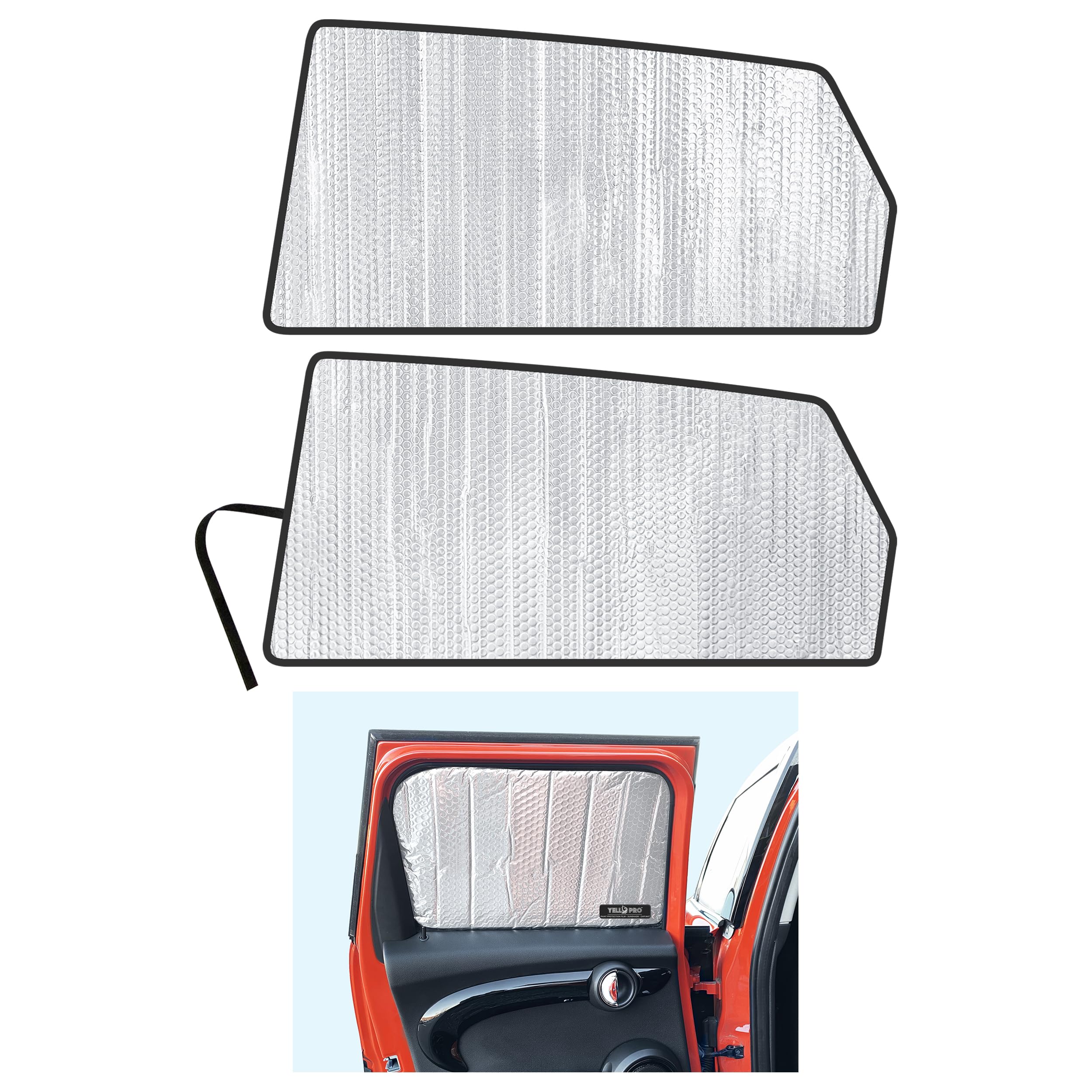 YelloPro Auto Side Window Rear Seat 2nd Row Sunshade Custom Fit for 2015 2016 2017 2018 2019 2020 2021 2022 2023 2024 MINI Hardtop 4 Door (Set of 2)
