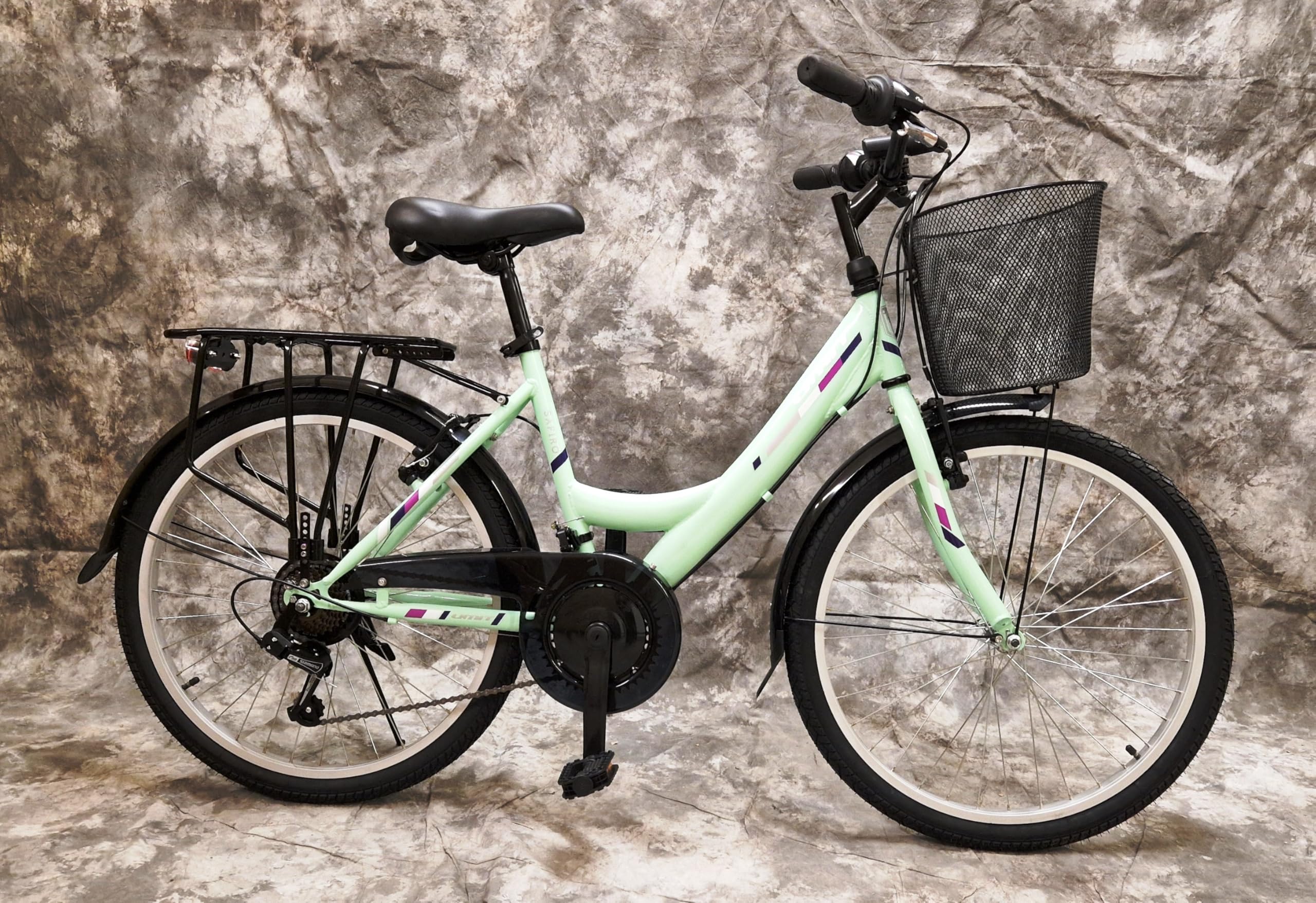 Generisch 26 Zoll Damencityrad SAFIRO 21-Gang Kettenschaltung, Gepäckträger, Korb NEU 2608 Mint Bitte BEACHTEN AB 155 cm KÖPERGRÖSSE GEEIGNET !!!!!!!