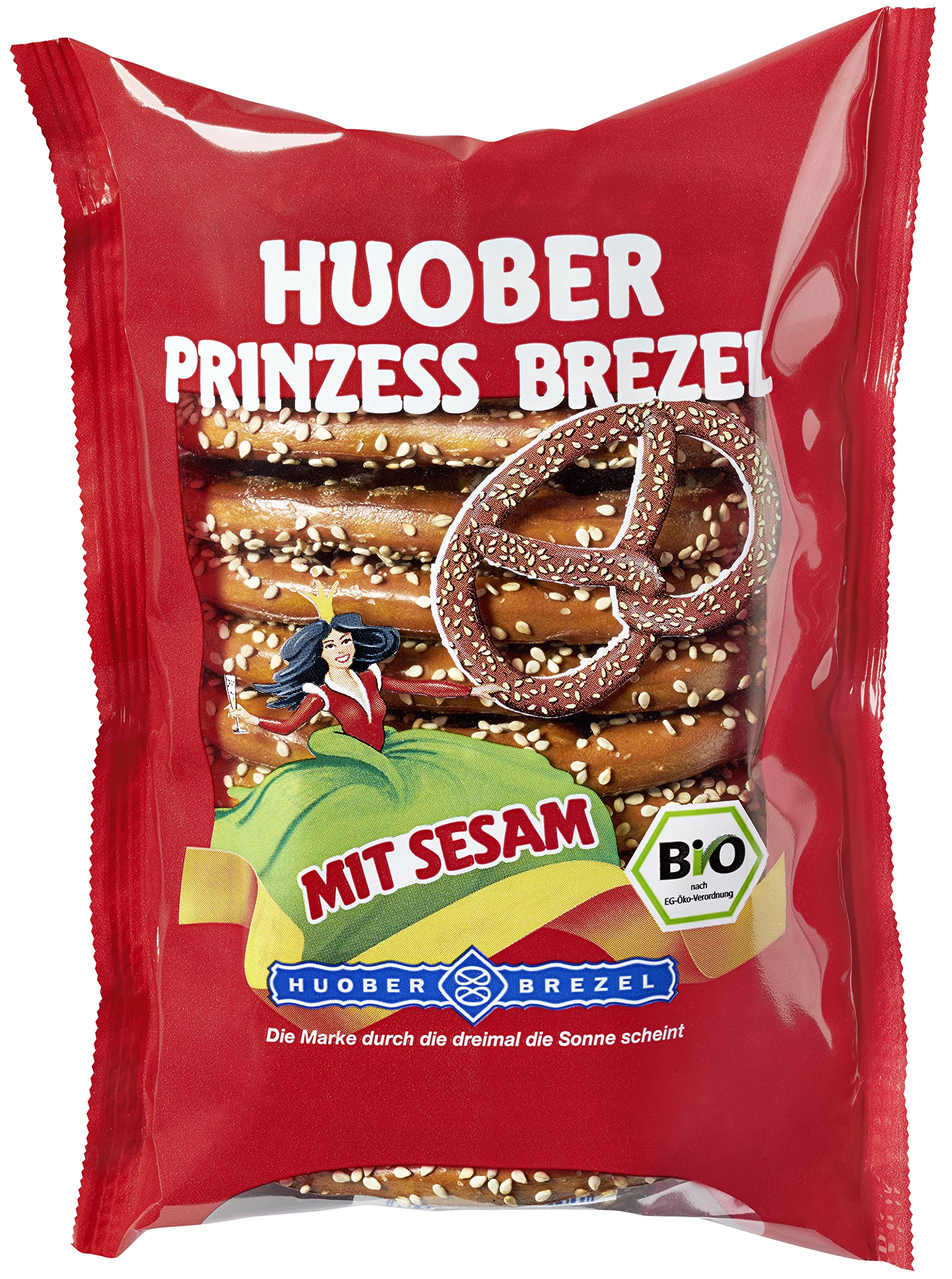 HUOBER Bio Brezel, Sesam, confezione da 12 pezzi (12 x 125 g)