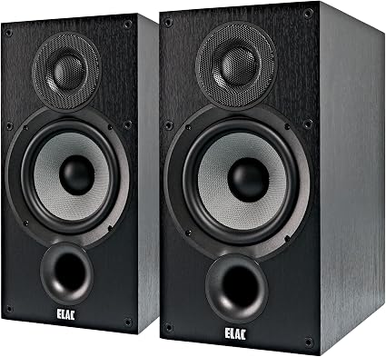 ELAC Debut 2.0 B6.2 Bookshelf Speakers, Black (Pair) - 1" Cloth Dome Tweeter & 6.5" Aramid Fiber Woofer - 2-Way Bass Reflex - Up to 35,00...