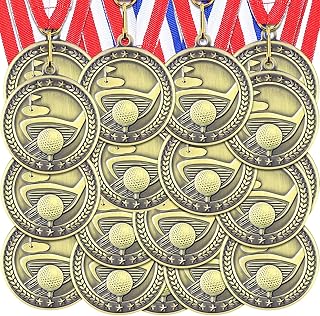 48 Pcs Award Medals with Neck Ribbons Champ Medal Sports Day Favors Prizes for Sports Competitions Party Winner