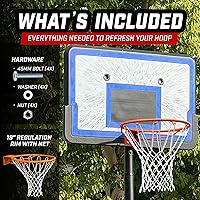 Vista 5 de GoSports Llanta de baloncesto de acero de 18 pulgadas regulada - Elige entre fijo o separable - Uso para reemplazo o montaje en garaje