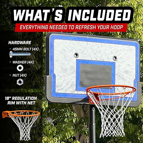 Miniatura 5 de GoSports Llanta de baloncesto de acero de 18 pulgadas regulada - Elige entre fijo o separable - Uso para reemplazo o montaje en garaje