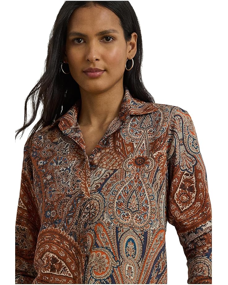 Lauren Ralph Lauren Classic Fit Paisley Crepe Shirt - #3 of 4