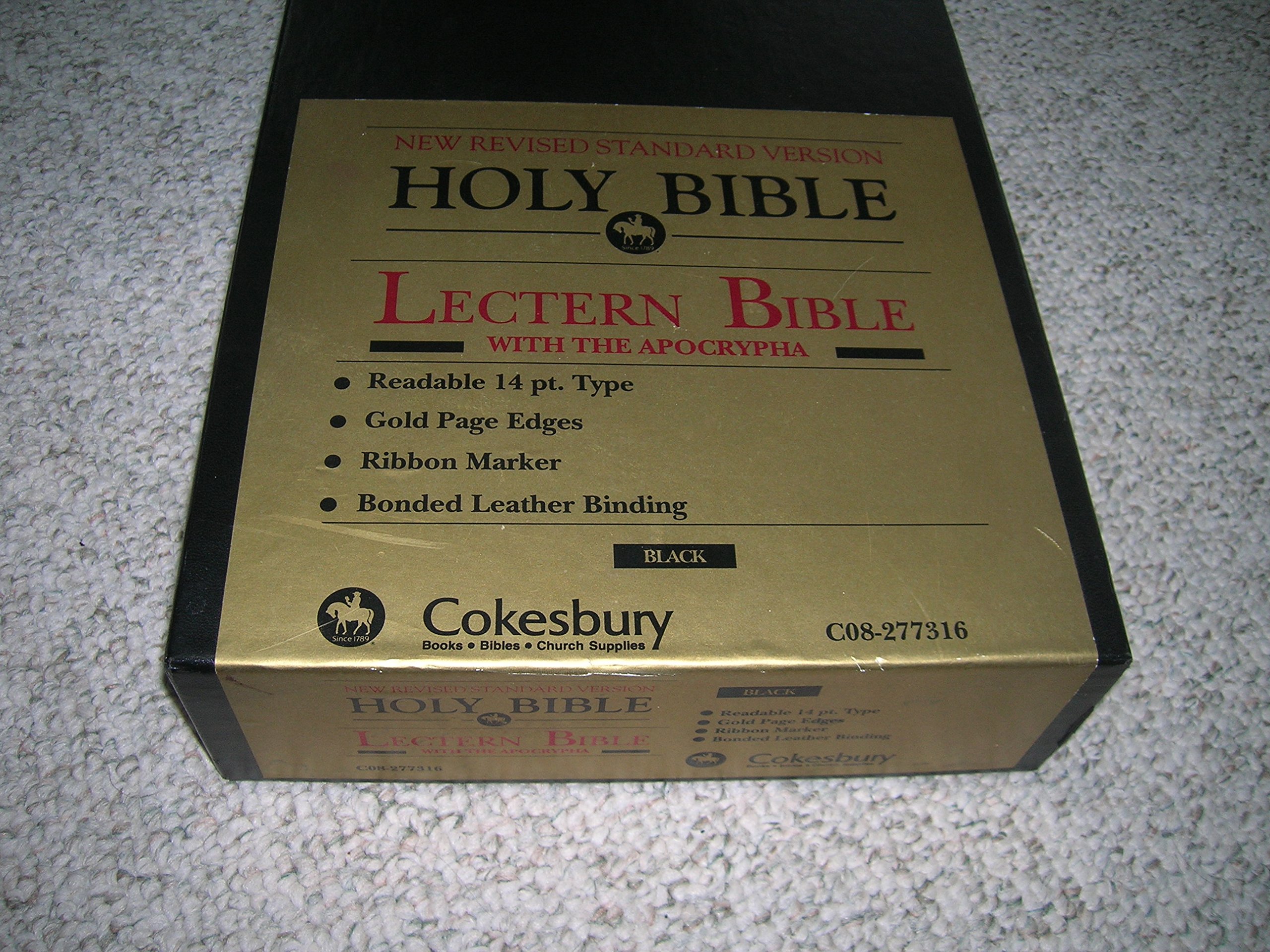 NRSV Lectern Bible with Apocrypha, Black Goatskin Leather over Boards