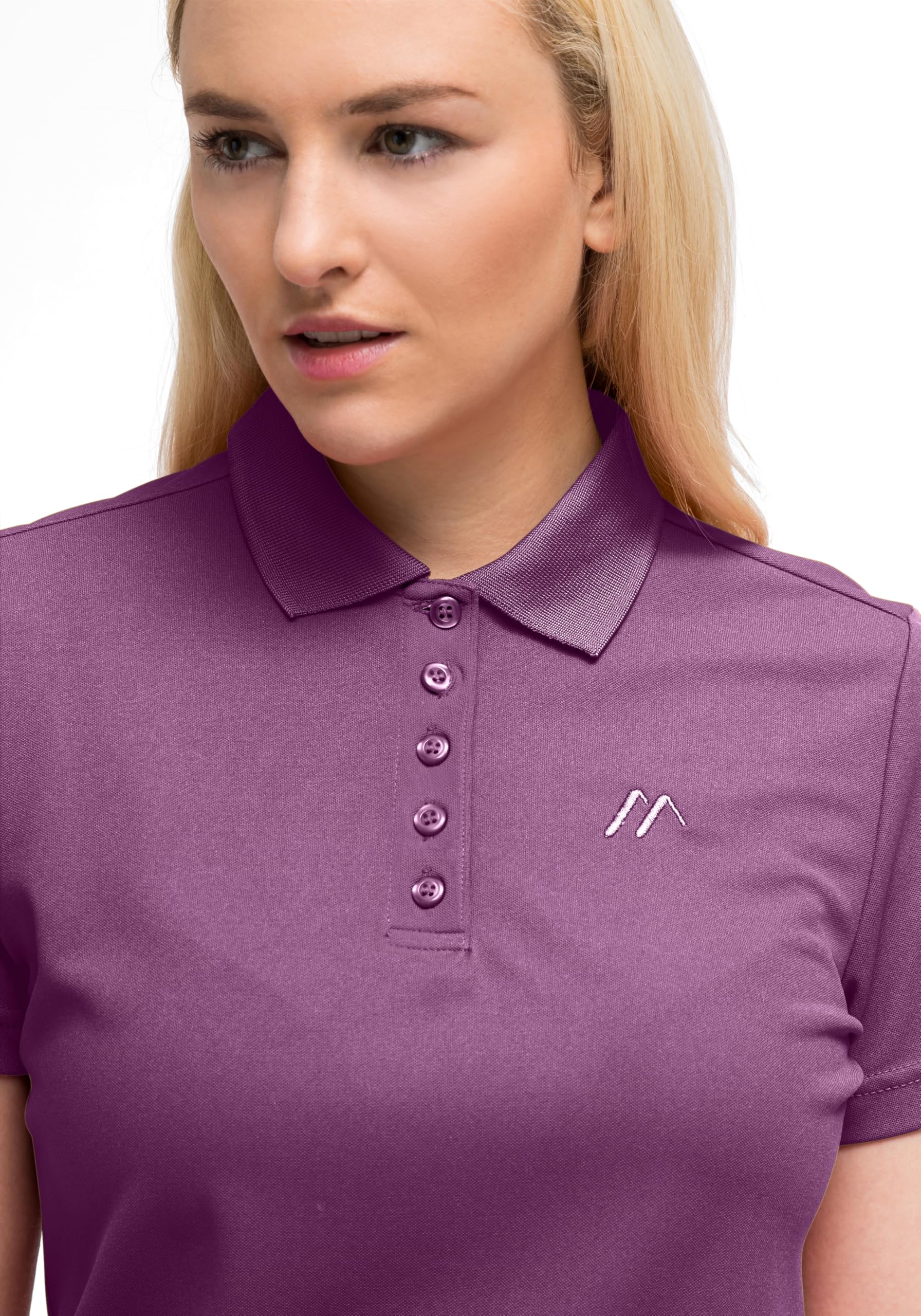 Maier Sports Ulrike, Damen Poloshirt, Leichtes Piqué-Funktionspoloshirt für Wandern und Freizeit, dryprotec Technologie, Atmungsaktiv