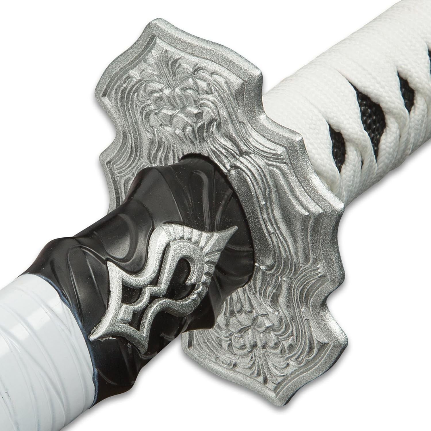 Fantasy Sword and Sheath with Strap - Stainless Steel Blade, Cast Resin Handle, Traditional Cord-Wrap, Tassel Accent, Cast Metal Tsuba, for Gamer Katana Collection - 39 3/4" Length