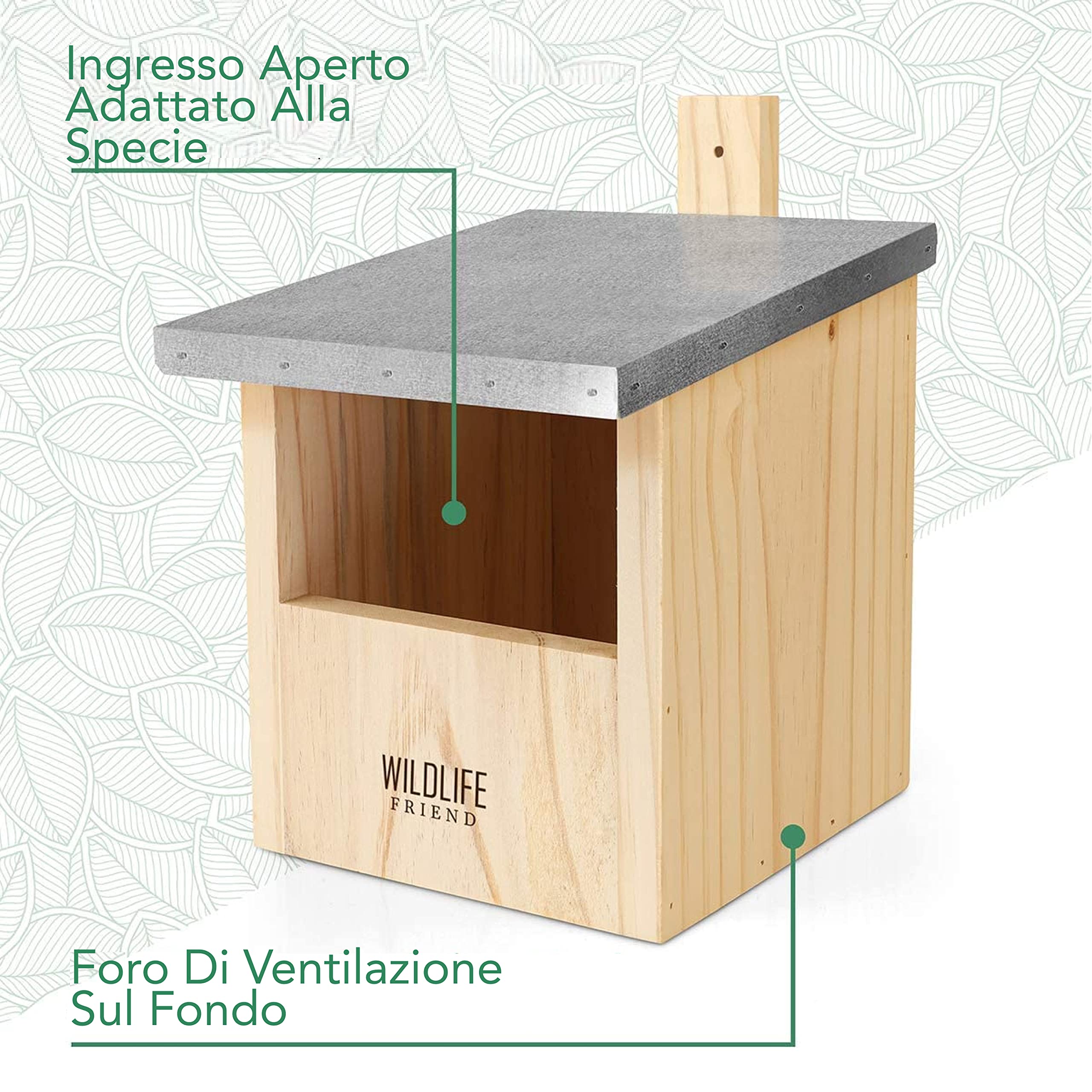 Casetta per uccelli decorativa da appendere Birdhouse Deco Grey H22cm