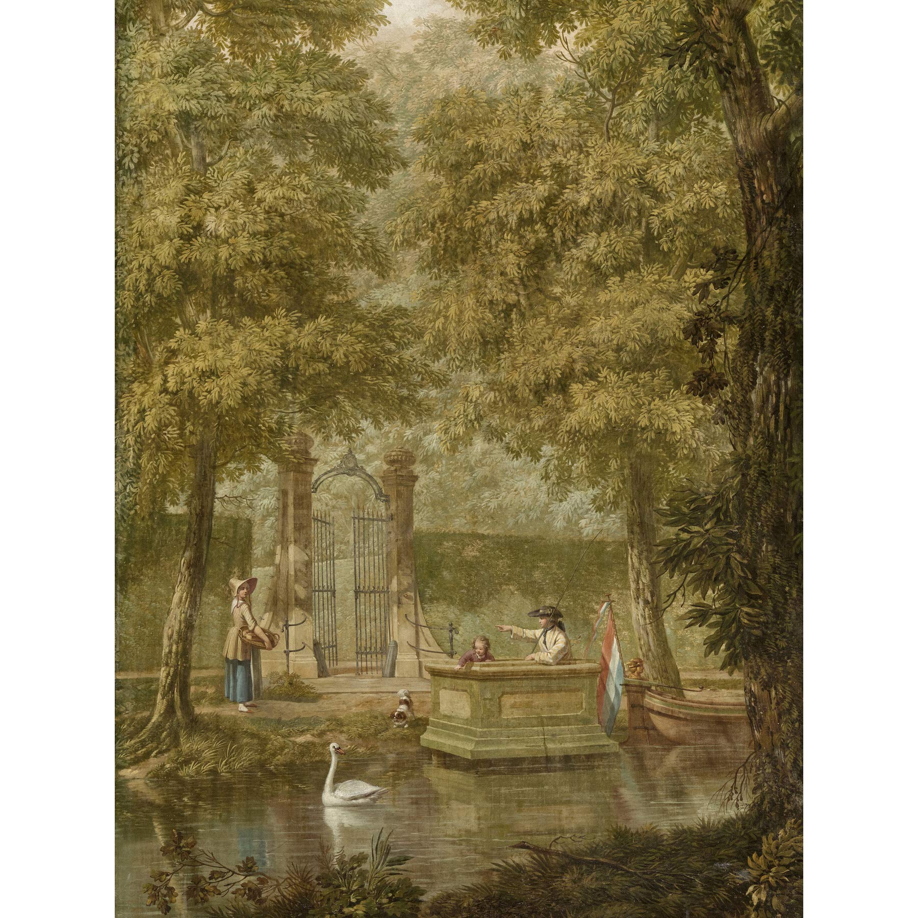Artery8 Andriessen Dutch Landscape River Boat Painting Premium Wall Art Canvas Print 18X24 Inch