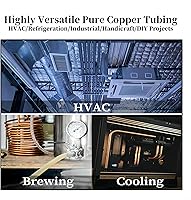 Vista 6 de BELLA BAYS Tubo de cobre de 1/4 de pulgada de diámetro exterior x 0.195 pulgadas de diámetro interior x 100 pies, 99.9% C12200 ASTM B280 Tubería ACR