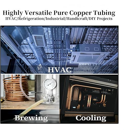 Miniatura 6 de BELLA BAYS Tubo de cobre de 1/2 pulgada de diámetro exterior x 0.445 pulgadas de diámetro interior x 5 pies, 99.9% C12200 ASTM B280 Refrigeración